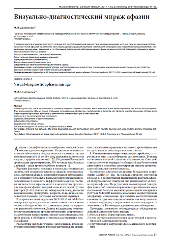 Визуально-диагностический мираж афазии