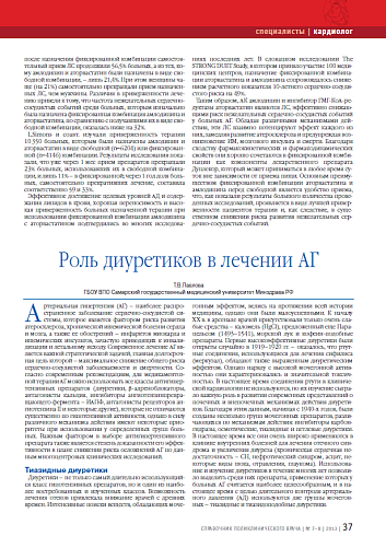 Роль диуретиков в лечении АГ