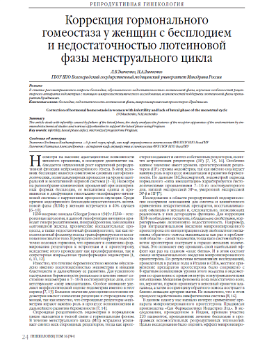 Коррекция гормонального  гомеостаза у женщин с бесплодием  и недостаточностью лютеиновой  фазы менструального цикла