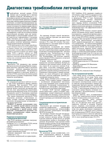 Диагностика тромбоэмболии легочной артерии