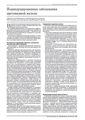 Йодиндуцированные заболевания  щитовидной железы