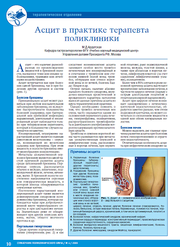 Асцит в практике терапевта поликлиники