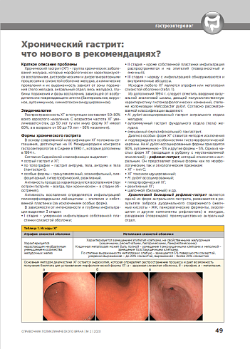 Хронический гастрит:  что нового в рекомендациях?