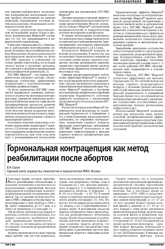 Гормональная контрацепция как метод  реабилитации после абортов