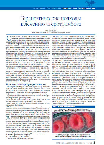 Терапевтические подходы к лечению атеротромбоза