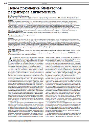 Новое поколение блокаторов рецепторов ангиотензина