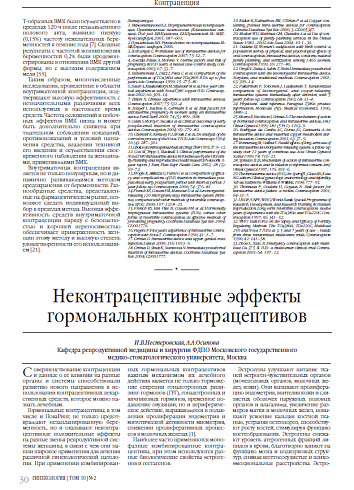 Неконтрацептивные эффекты  гормональных контрацептивов