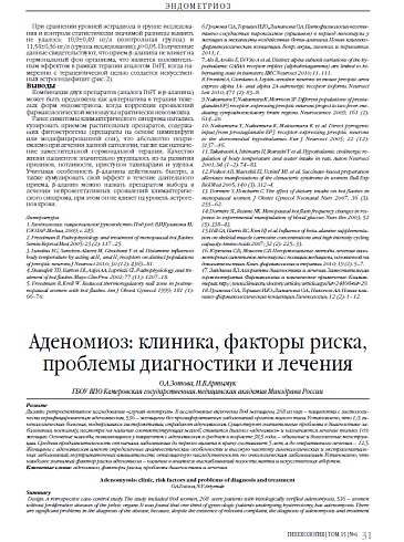 Аденомиоз: клиника, факторы риска, проблемы диагностики и лечения