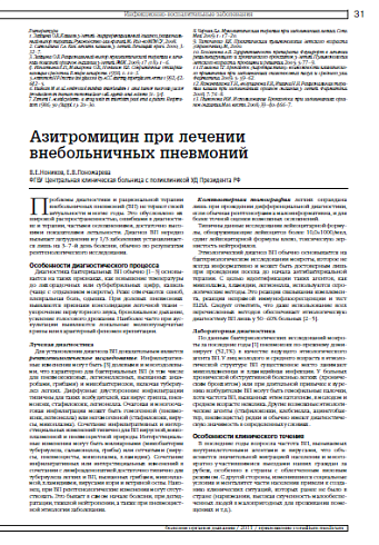 Азитромицин при лечении  внебольничных пневмоний