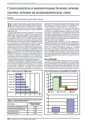 Стеатогепатиты и неалкогольная болезнь печени: тактика лечения на поликлиническом этапе
