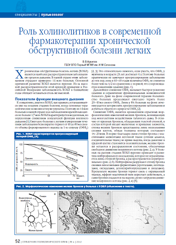 Роль холинолитиков в современной фармакотерапии хронической обструктивной болезни легких