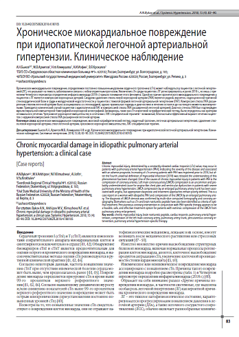 Хроническое миокардиальное повреждение при идиопатической легочной артериальной гипертензии. Клиническое наблюдение