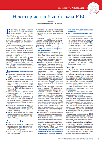 Некоторые особые формы ИБС