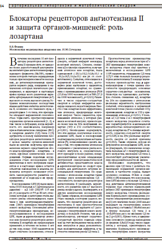 Блокаторы рецепторов ангиотензина II и защитаорганов-мишеней: роль лозартана 