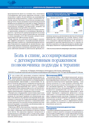 Боль в спине, ассоциированная с дегенеративным поражением позвоночника: подходы к терапии