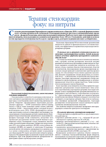 Терапия стенокардии: фокус на нитраты