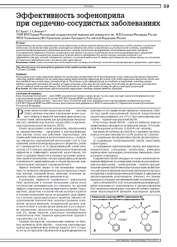 Эффективность зофеноприла при сердечно-сосудистых заболеваниях