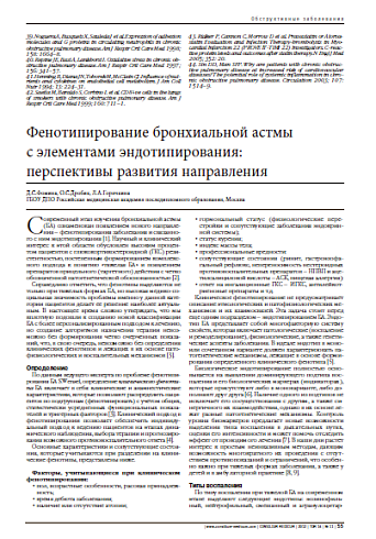 Фенотипирование бронхиальной астмы  с элементами эндотипирования:  перспективы развития направления