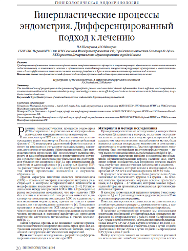 Гиперпластические процессы эндометрия. Дифференцированный подход к лечению