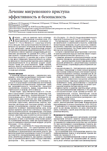 Лечение мигренозного приступа: эффективность и безопасность