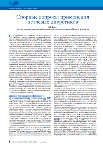 Спорные вопросы применения петлевых диуретиков