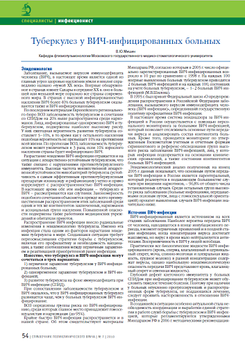 Туберкулез у ВИЧ-инфицированных больных