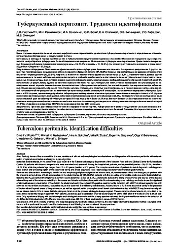 Туберкулезный перитонит. Трудности идентификации