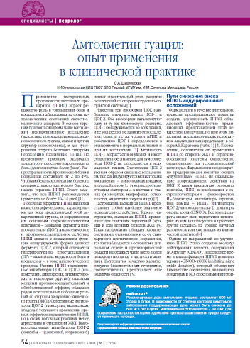 Амтолметин гуацил: опыт применения в клинической практике