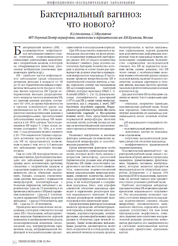 Бактериальный вагиноз: что нового?