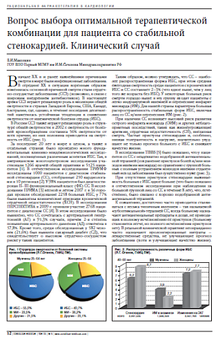 Вопрос выбора оптимальной терапевтической комбинации для пациента со стабильной стенокардией. Клинический случай