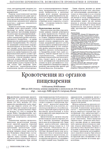 Кровотечения из органов пищеварения