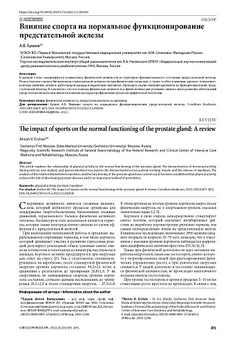 Влияние спорта на нормальное функционирование предстательной железы