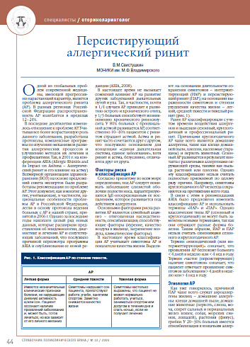 Персистирующий аллергический ринит