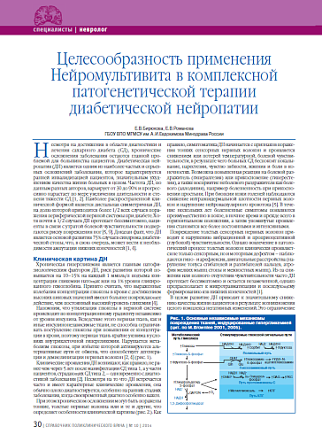 Целесообразность применения Нейромультивита в комплексной патогенетической терапии диабетической нейропатии