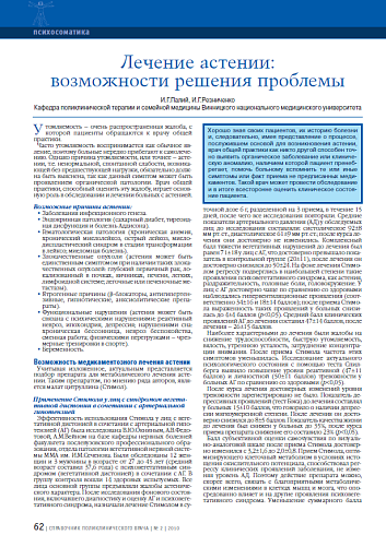 Лечение астении: возможности решения проблемы