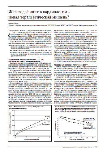 Железодефицит в кардиологии –  новая терапевтическая мишень?