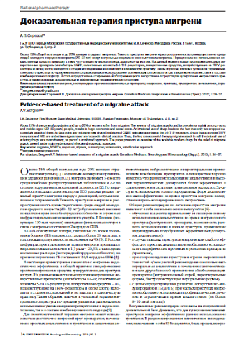 Доказательная терапия приступа мигрени