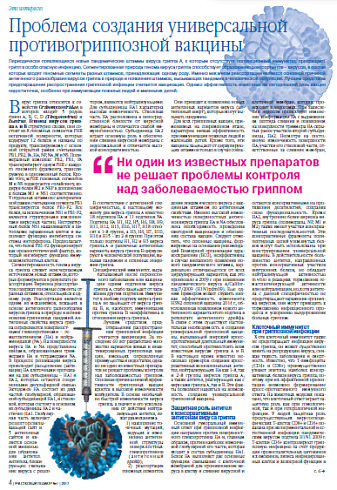 Проблема создания универсальной противогриппозной вакцины