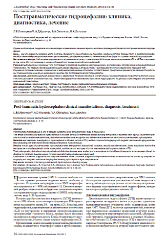 Посттравматические гидроцефалии: клиника, диагностика, лечение