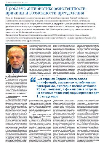Проблема антибиотикорезистентности:  причины и возможности преодоления