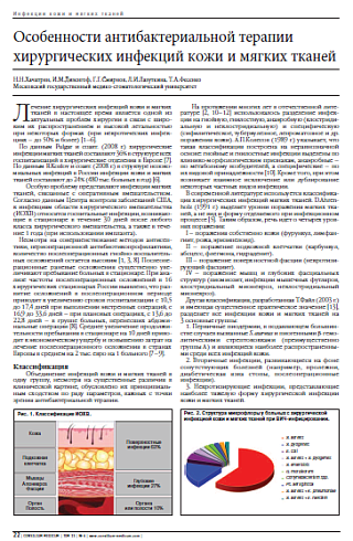 Особенности антибактериальной терапии хирургических инфекций кожи и мягких тканей