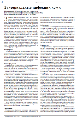 Бактериальные инфекции кожи