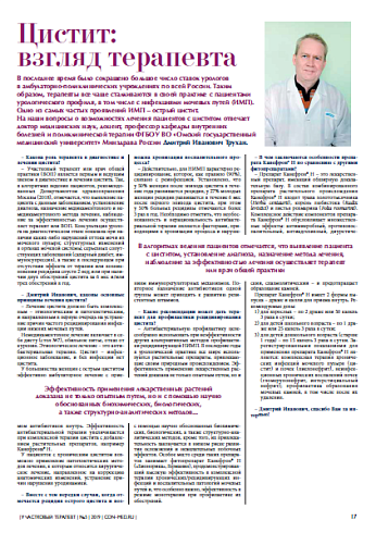 Цистит:  взгляд терапевта