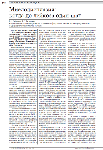 Миелодисплазия: когда до лейкоза один шаг