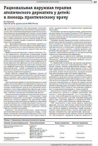 Рациональная наружная терапия атопического дерматита у детей: в помощь практическому врачу