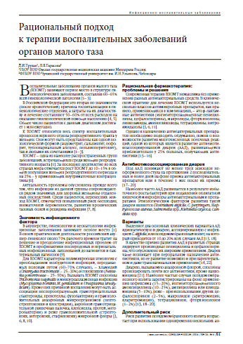 Рациональный подход  к терапии воспалительных заболеваний органов малого таза