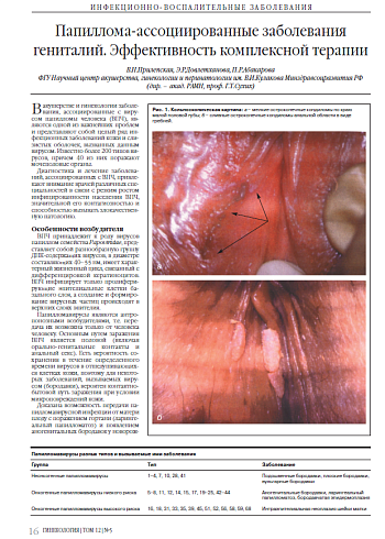 Папиллома-ассоциированные заболевания гениталий. Эффективность комплексной терапии