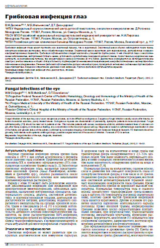 Грибковая инфекция глаз