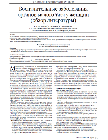Воспалительные заболевания органов малого таза у женщин  (обзор литературы)
