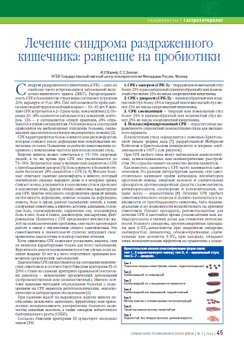 Лечение синдрома раздраженного кишечника: равнение на пробиотики